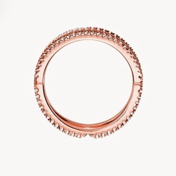 NIB NWT MICHAEL KORS 14K ROSE GOLD PLATED STERLING SILVER PAVE NESTING R… - Picture 3 of 12